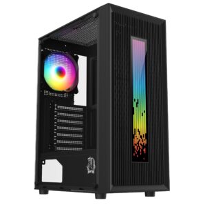 Gabinete Raptor Vortex TG Mid-Tower RGB Back Fan x1 + Led Front w/button control